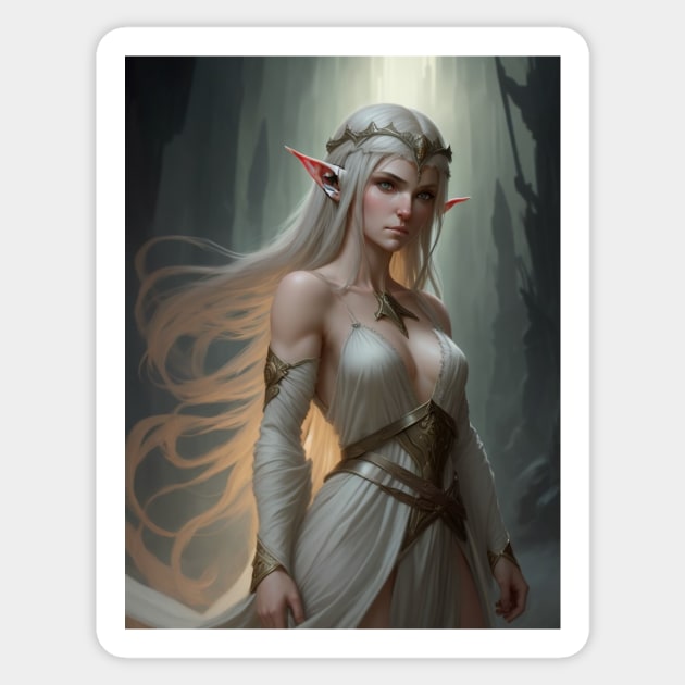 Elf Priestess Sticker by Theraceai